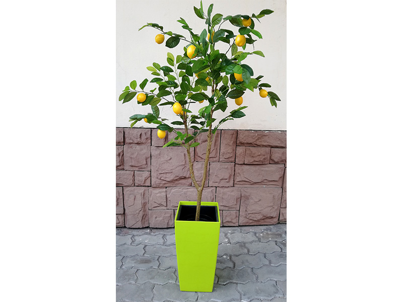 Искусственное растение Lemon Tree 120 cm. в салатовом горшке