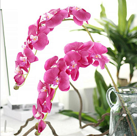Искусственный цветок Орхидея темно-розовая 96 