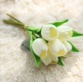 Искусственные цветы Тюльпан белый 30 