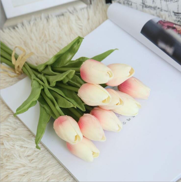 Искусственные цветы Тюльпан кремово-розовый 30 