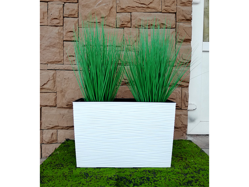 Композиция из искусственной травы Аллиум 70 в горшке из пластика Modern Werbena white