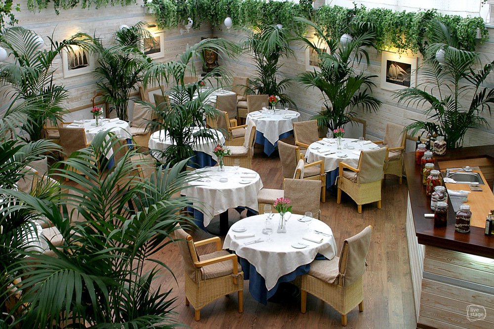 Озеленение ресторана искусственными растениями ORCG9
