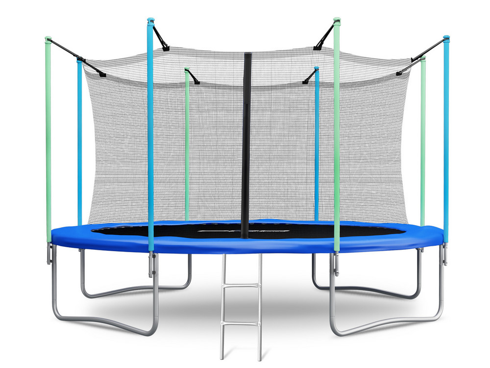 Батут Atlas Sport 374 см - 12 ft с внутренней сеткой и лестницей