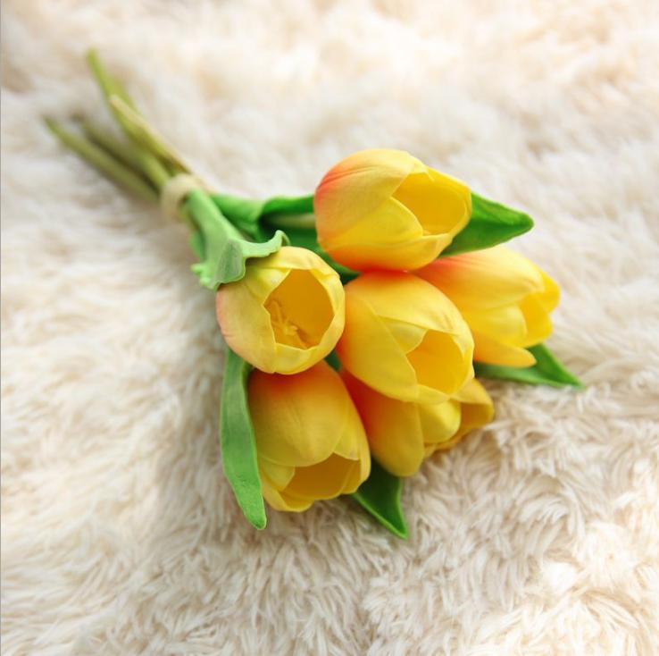 Искусственные цветы Тюльпан желтый 30 