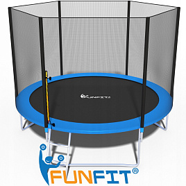 Батут FunFit 252 см - 8ft с внешней сеткой и лестницей