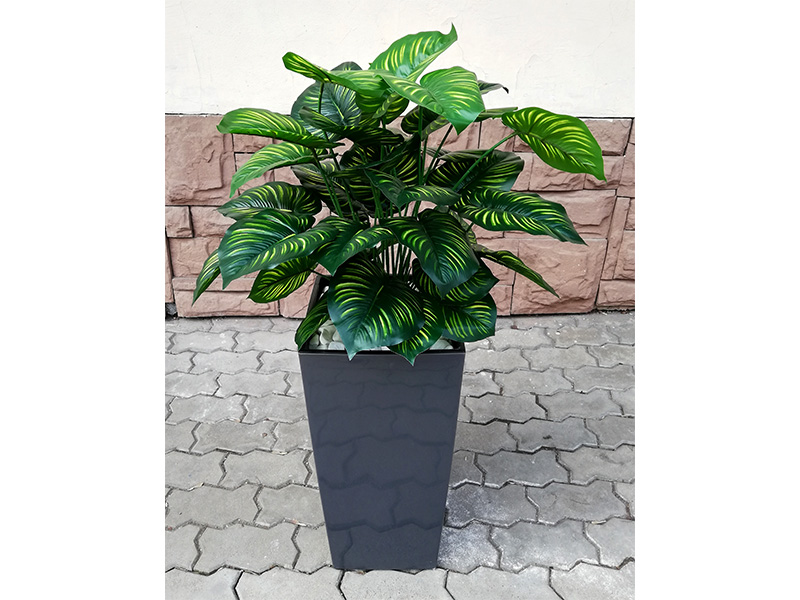 Искусственное растение Филодендрон пестролистный в сером горшке (YN-375)