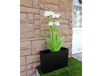Композиция из искусственной травы Осока цветущая 90 в горшке из пластика Modern Werbena black